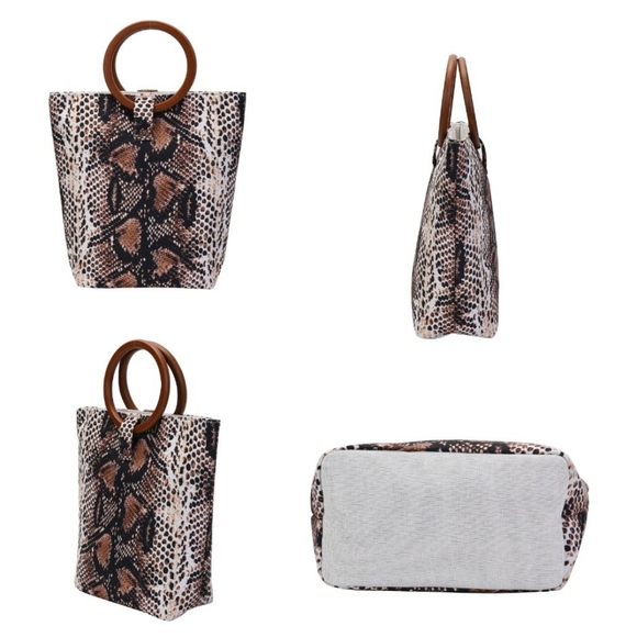 NWT Hong Kong Collection Snakeskin Print Tote - Picture 7 of 9